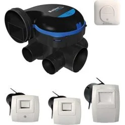 Kit VMC Simple Flux Hygroreglable + Bouton Poussoir - EasyHOME HYGRO PREMIUM MW Piles ALDES - 11033034BP