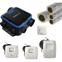 Kit VMC Simple Flux Hygroreglable + Bouton Poussoir + Gaines - EasyHOME HYGRO COMPACT PREMIUM MW ALDES - 11033051KIT