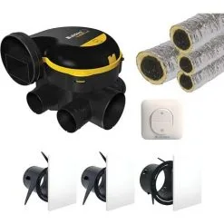 Kit VMC Simple Flux Autoréglable + Interrupteur Inverseur + Gaines - EasyHOME AUTO COLORLINE ALDES - 11026033KIT