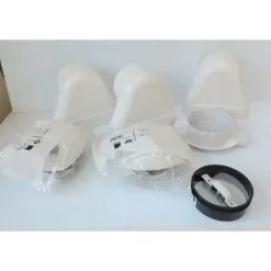 Kit 3 Bouches D'Extraction Ø 125mm (1 Cuisine + 2 Sanitaires) + Coudes Dee Fly ALDES 11023113