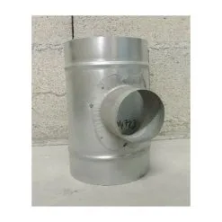 ALDES Te Equerre Acier Galvanise : Te 90° - Diametre 160/80mm