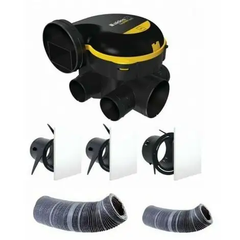 ALDES Kit Complet Gaines Et Vmc Simple Flux Easyhome Auto + Grilles De Ventilation Colorline